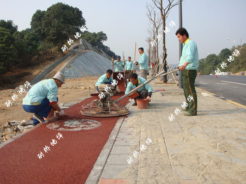 透水地坪施工现场